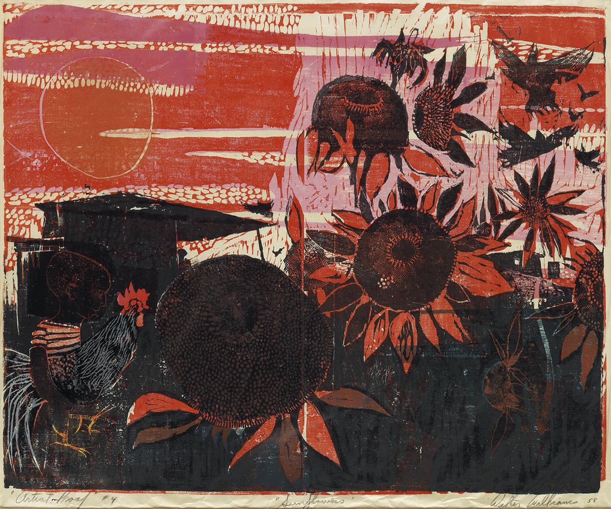 WALTER WILLIAMS (1920 - 1988) Sunflowers #4.